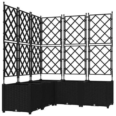 Градинска саксия с решетка 5 pcs Черно 120 x 120 x 143 см ПП
