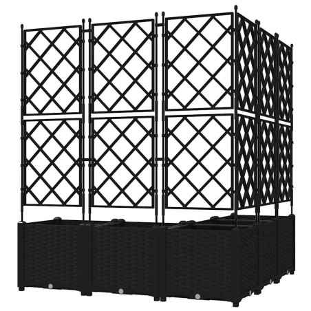 Градинска саксия с решетка 5 pcs Черно 120 x 120 x 143 см ПП
