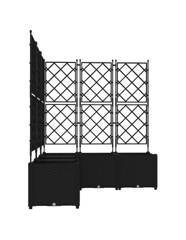 Градинска саксия с решетка 5 pcs Черно 120 x 120 x 143 см ПП