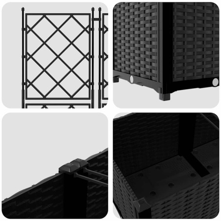Градинска саксия с решетка 5 pcs Черно 120 x 120 x 143 см ПП