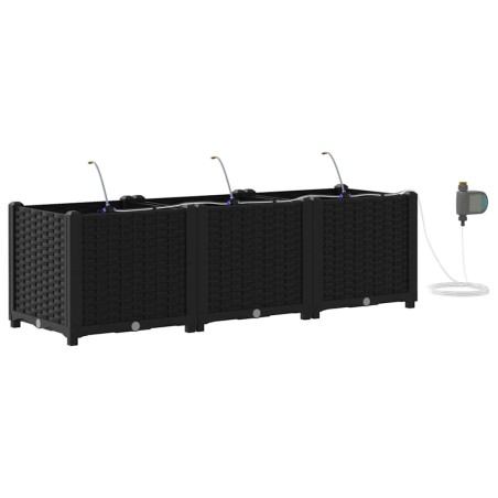 Градински саксии Черно 120 x 40 x 37.5 см Стомана