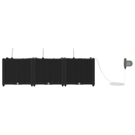 Градински саксии Черно 120 x 40 x 37.5 см Стомана