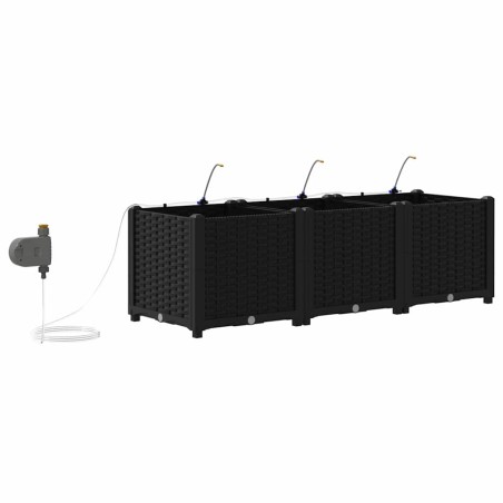 Градински саксии Черно 120 x 40 x 37.5 см Стомана