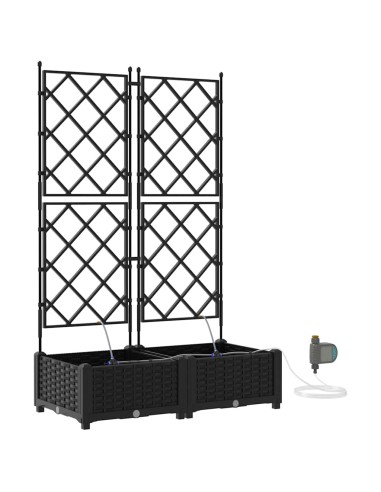 Градински саксии Черно 80 x 40 x 126 см Стомана