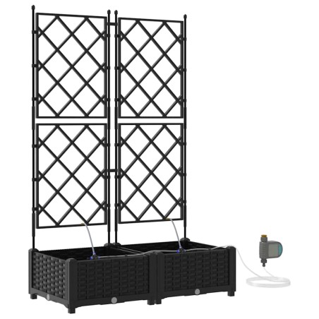 Градински саксии Черно 80 x 40 x 126 см Стомана