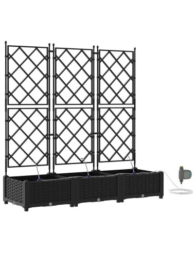 Градински саксии Черно 120 x 40 x 126 см Стомана