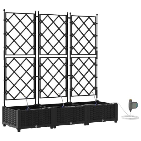 Градински саксии Черно 120 x 40 x 126 см Стомана