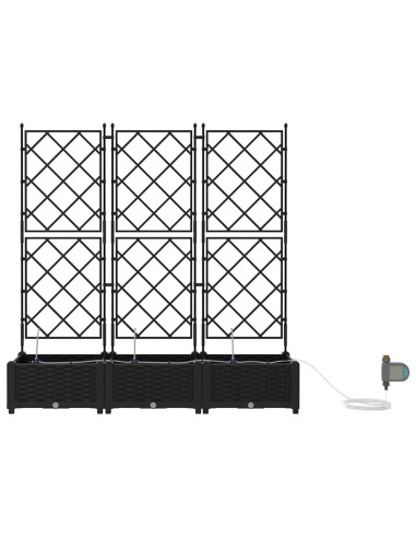 Градински саксии Черно 120 x 40 x 126 см Стомана