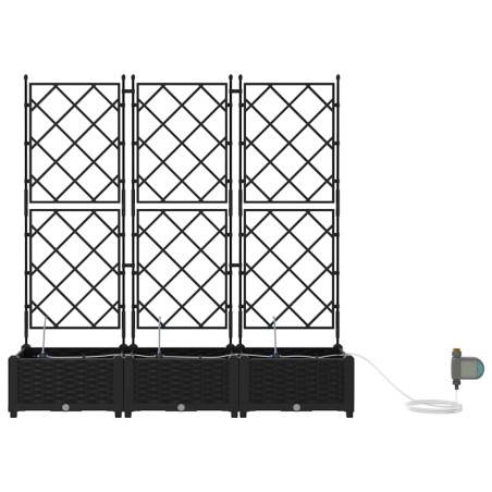 Градински саксии Черно 120 x 40 x 126 см Стомана