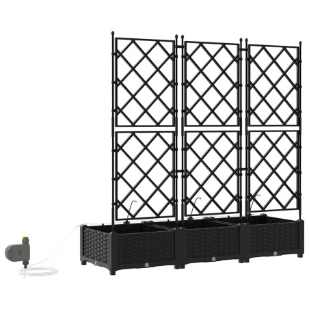 Градински саксии Черно 120 x 40 x 126 см Стомана