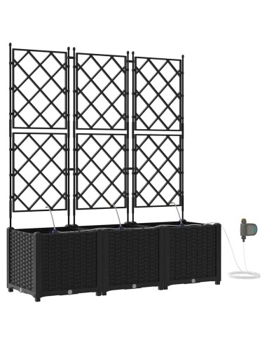 Градински саксии Черно 120 x 40 x 142 cm Стомана