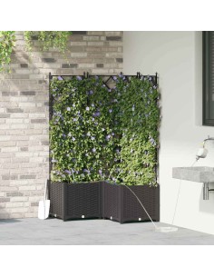 Градински саксии Черно 80 x 80 x 142 см Стомана