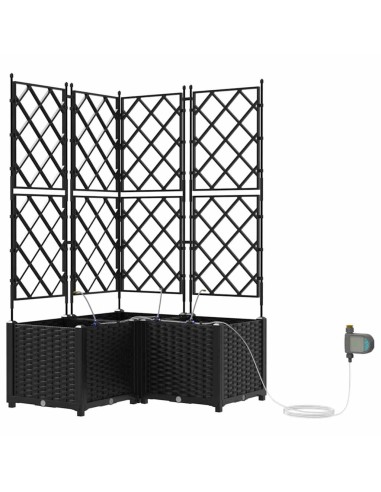 Градински саксии Черно 80 x 80 x 142 см Стомана
