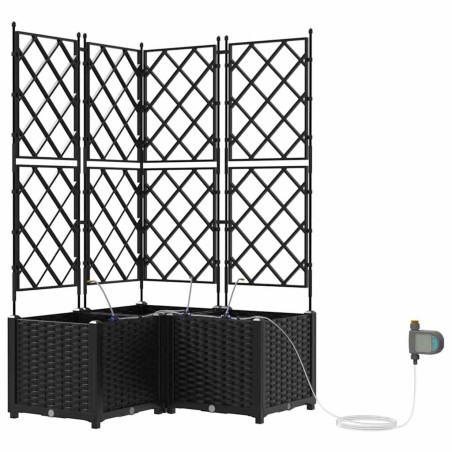 Градински саксии Черно 80 x 80 x 142 см Стомана
