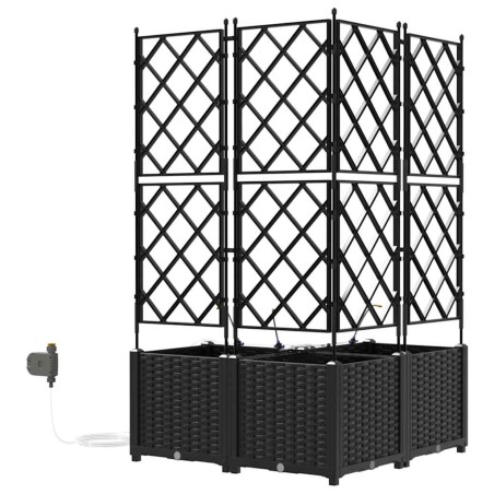 Градински саксии Черно 80 x 80 x 142 см Стомана