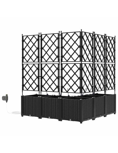 Градински саксии Черно 120 x 120 x 142 см Стомана