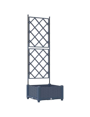 Градинска саксия с решетка Сив 40 x 40 x 125.5 см ПП