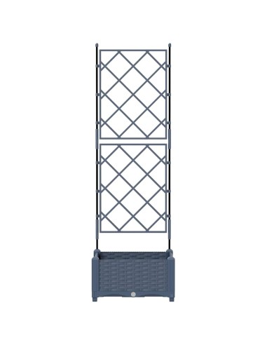 Градинска саксия с решетка Сив 40 x 40 x 125.5 см ПП