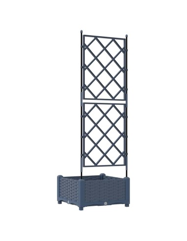 Градинска саксия с решетка Сив 40 x 40 x 125.5 см ПП