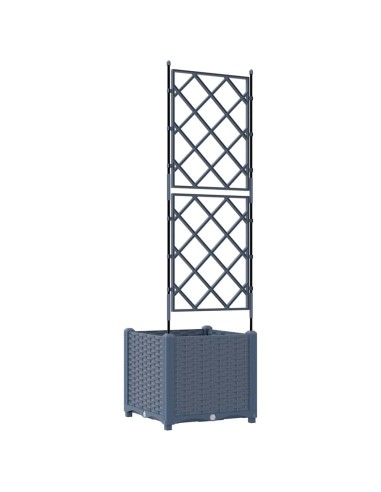 Градинска саксия с решетка Сив 40 x 40 x 143 см ПП