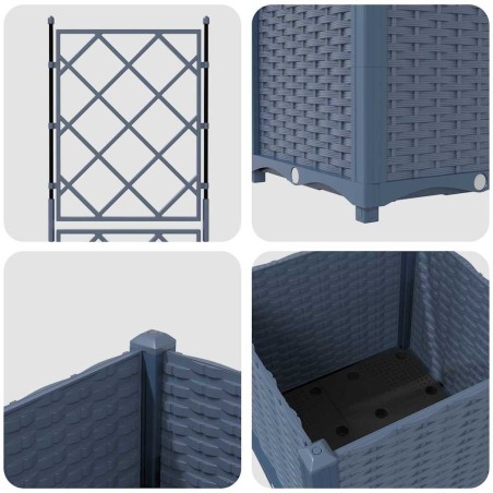 Градинска саксия с решетка Сив 40 x 40 x 143 см ПП