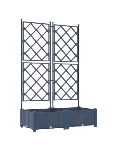 Градинска саксия с решетка Сив 80 x 40 x 125.5 см ПП