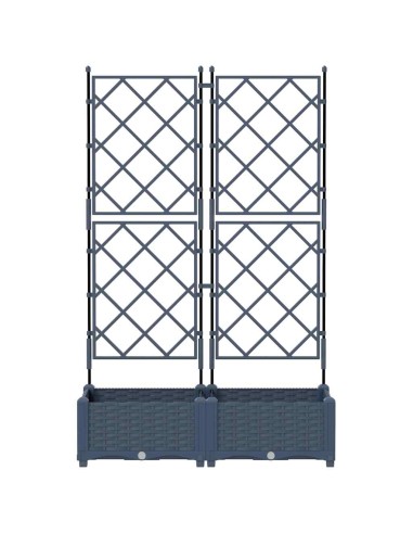 Градинска саксия с решетка Сив 80 x 40 x 125.5 см ПП