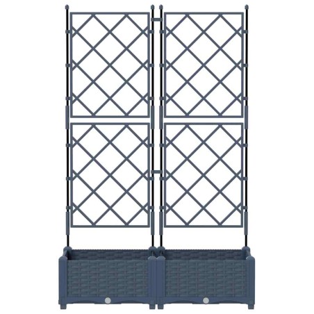Градинска саксия с решетка Сив 80 x 40 x 125.5 см ПП