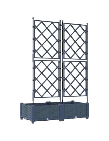 Градинска саксия с решетка Сив 80 x 40 x 125.5 см ПП