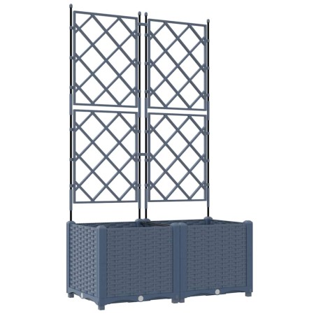 Градинска саксия с решетка 2 pcs Сив 80 x 40 x 143 см ПП