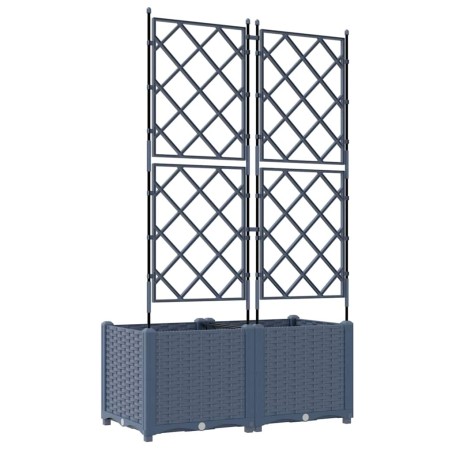 Градинска саксия с решетка 2 pcs Сив 80 x 40 x 143 см ПП