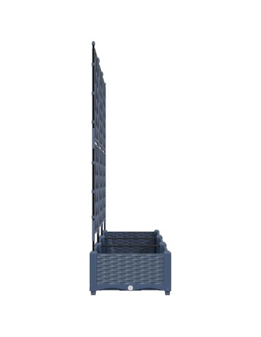 Градинска саксия с решетка 3 pcs Сив 120 x 40 x 125.5 см ПП