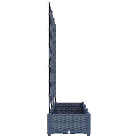 Градинска саксия с решетка 3 pcs Сив 120 x 40 x 125.5 см ПП