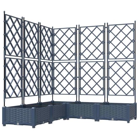 Градинска саксия с решетка 5 pcs Сив 120 x 120 x 125.5 см ПП