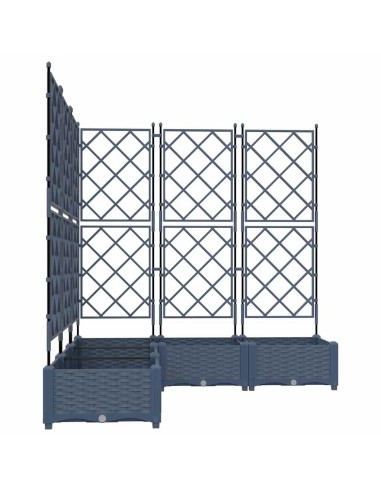 Градинска саксия с решетка 5 pcs Сив 120 x 120 x 125.5 см ПП