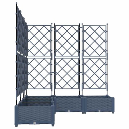 Градинска саксия с решетка 5 pcs Сив 120 x 120 x 125.5 см ПП