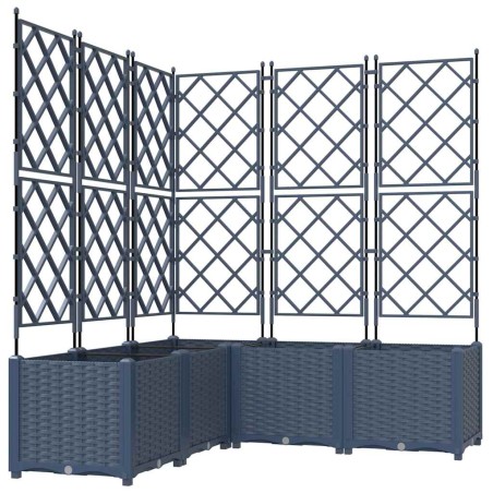 Градинска саксия с решетка 5 pcs Сив 120 x 120 x 143 см ПП