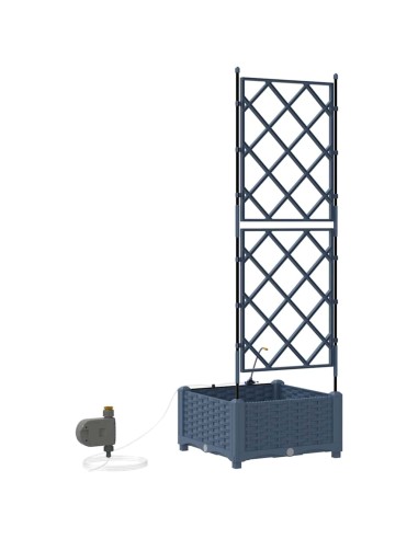 Градински саксии Сив 40 x 40 x 126 см Стомана