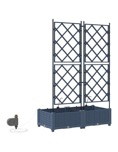 Градински саксии Сив 80 x 40 x 126 см Стомана