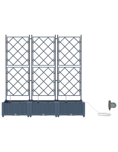 Градински саксии Сив 120 x 40 x 126 см Стомана