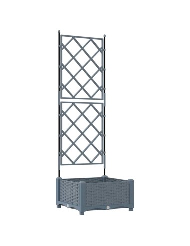 Градинска саксия с решетка Светлосиво 40 x 40 x 125.5 см ПП