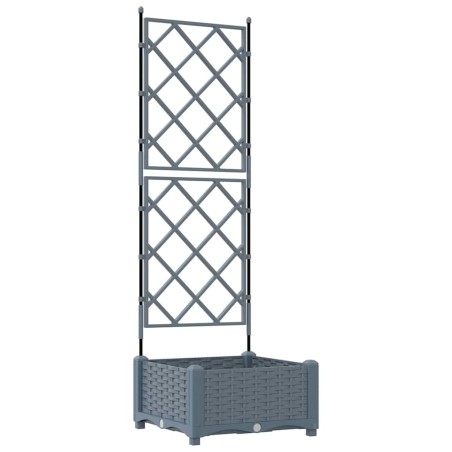 Градинска саксия с решетка Светлосиво 40 x 40 x 125.5 см ПП