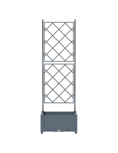 Градинска саксия с решетка Светлосиво 40 x 40 x 125.5 см ПП