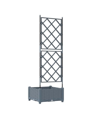 Градинска саксия с решетка Светлосиво 40 x 40 x 125.5 см ПП