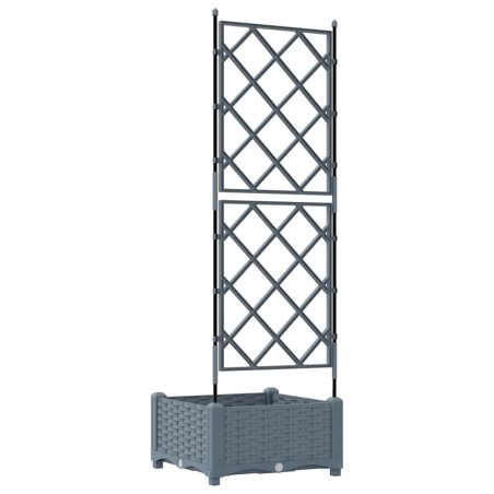 Градинска саксия с решетка Светлосиво 40 x 40 x 125.5 см ПП