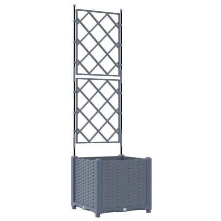 Градинска саксия с решетка Светлосиво 40 x 40 x 143 см ПП