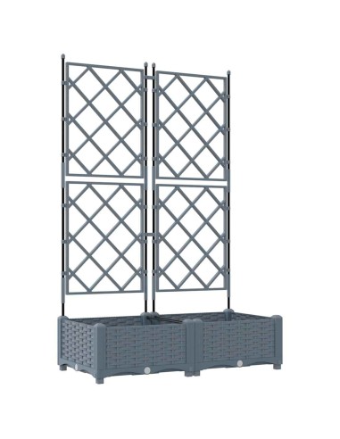 Градинска саксия с решетка Светлосиво 80 x 40 x 125.5 см ПП