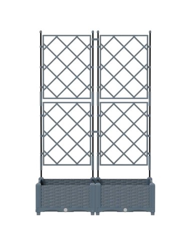 Градинска саксия с решетка Светлосиво 80 x 40 x 125.5 см ПП