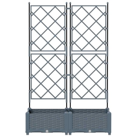 Градинска саксия с решетка Светлосиво 80 x 40 x 125.5 см ПП
