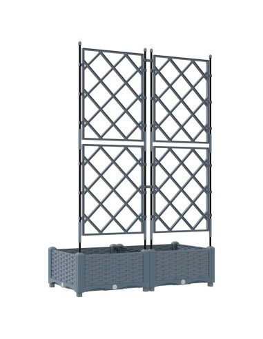 Градинска саксия с решетка Светлосиво 80 x 40 x 125.5 см ПП
